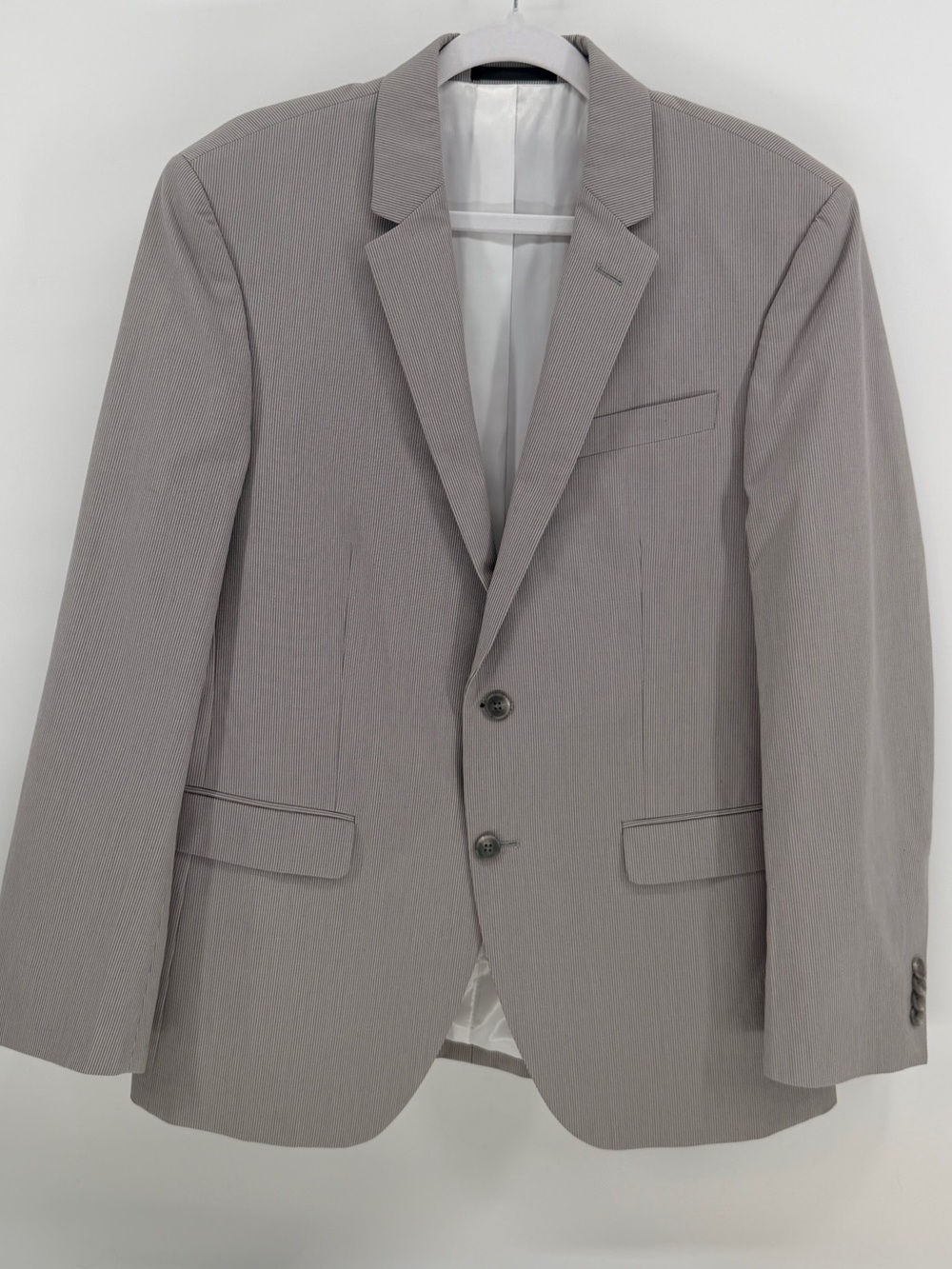 Kenneth Cole New York Gray Pinstripe Cotton Blazer Sport Coat 40S